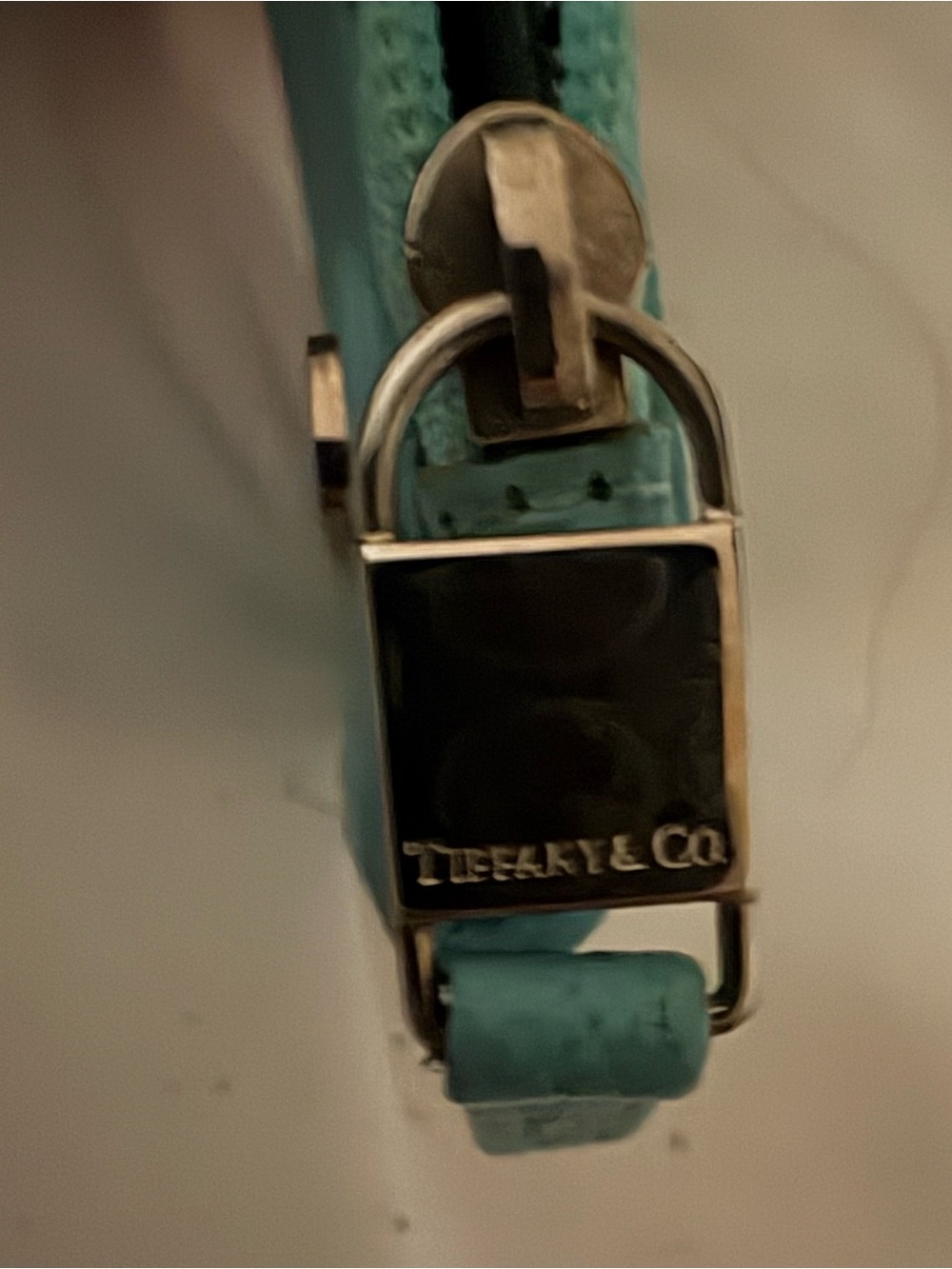 Tiffany & Co. teal blue leather card coin case - Picture 3 of 4